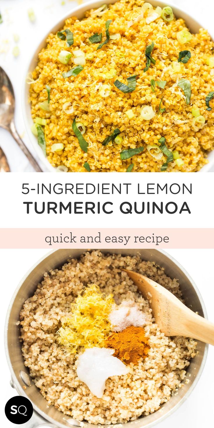 the ingredients to make this lemon turment quinoa recipe