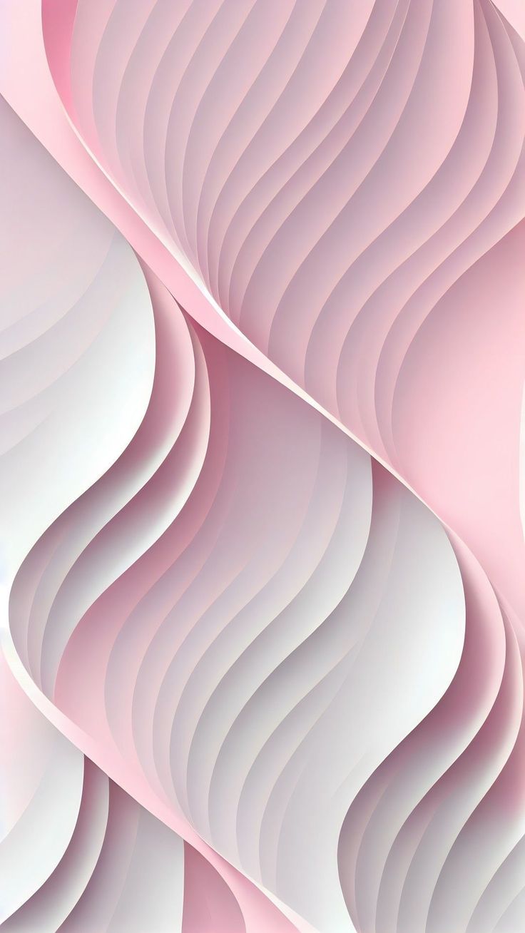 an abstract pink and white background with wavy shapes