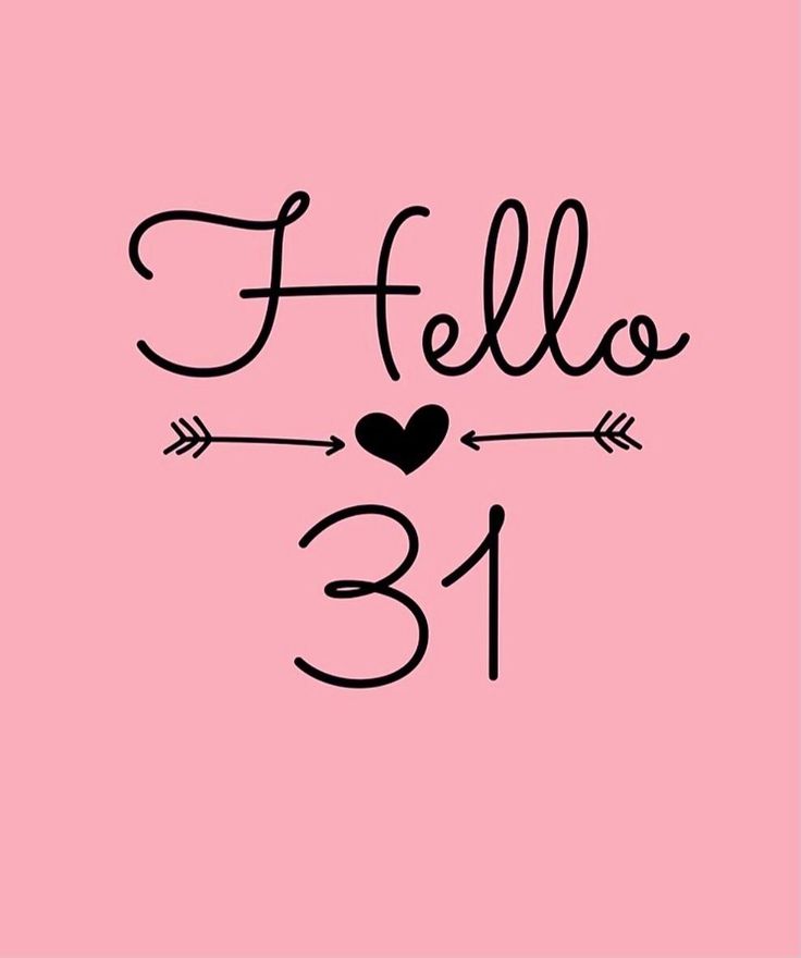 a pink background with the words hello 31 and an arrow in black ink on it