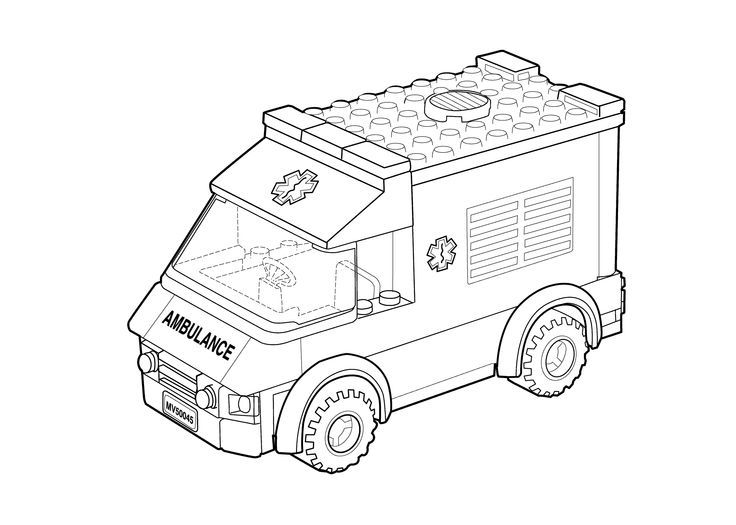 Lego Ambulance Car Coloring Page For Kids Printable Free Lego Coloring Page Lego Coloring Lego Coloring Pages Cars Coloring Pages