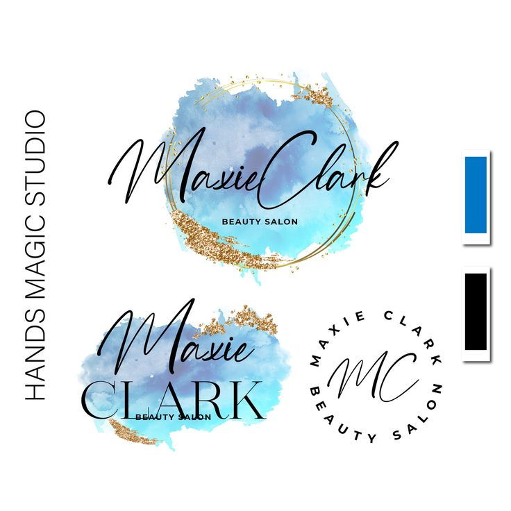 the logo for music club, masie clark beauty salon and more clark