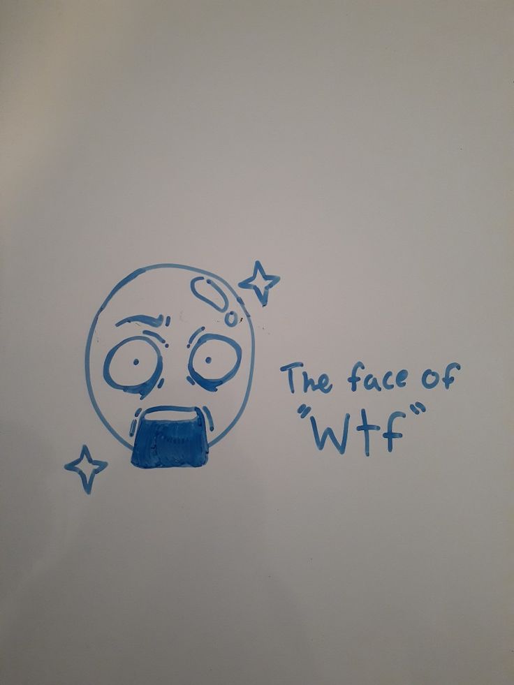 the face of wif is drawn in blue ink on a white paper with stars