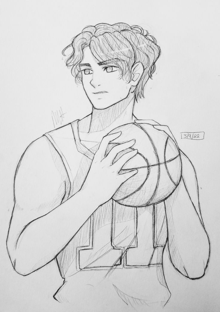 Pencil drawing of a boy holding a basketball in front of him Jesus Drawing, Basketball Drawings, Hipster Drawings, Arte Aesthetic, Anime Boy Sketch, Cool Pencil Drawings, Boy Drawing, Meaningful Drawings