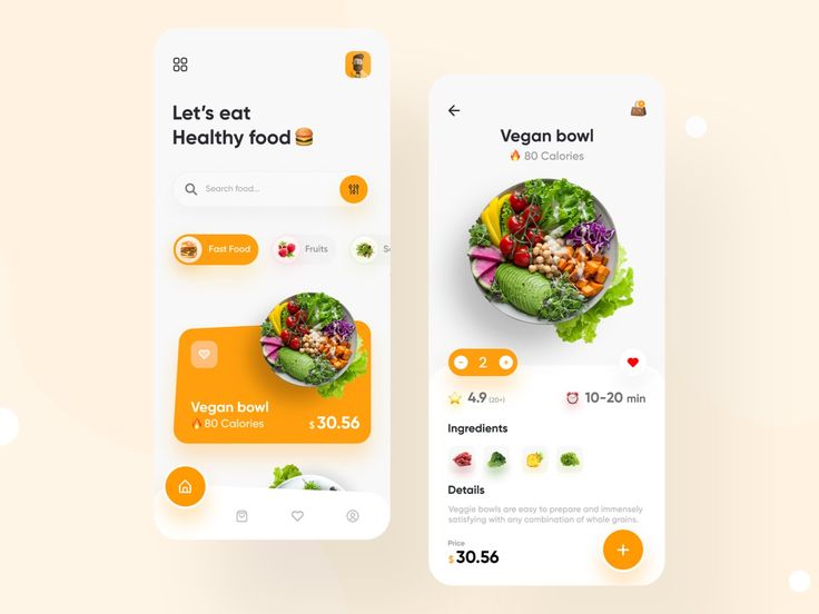 two mobile screens showing different food items and the same item in each one's phone screen