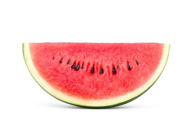 a slice of watermelon on a white background