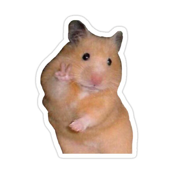 a brown hamster sticker on a white background