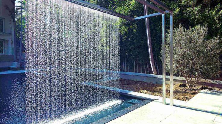 an outdoor shower with water running down it