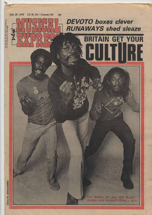 the cover of musical express magazine with an image of three men