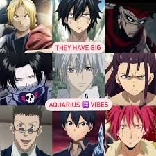 many anime characters with different expressions on their faces and the words, they have big aquarius vibes