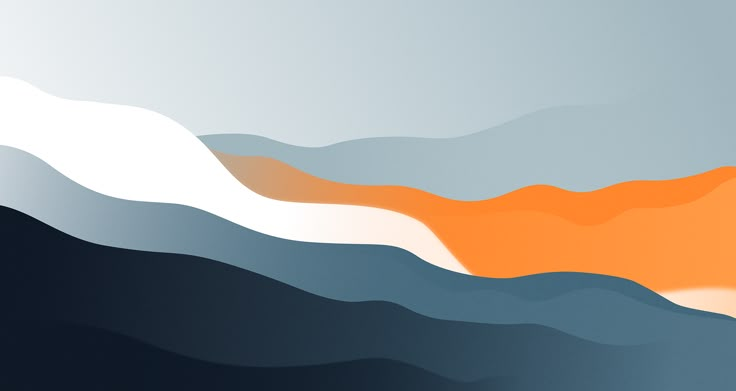 an abstract mountain scene with orange and blue colors