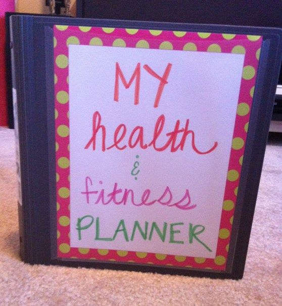 a sign that says, my health and fitness planner