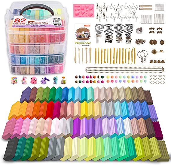 an assortment of crafting supplies including crayons and markers