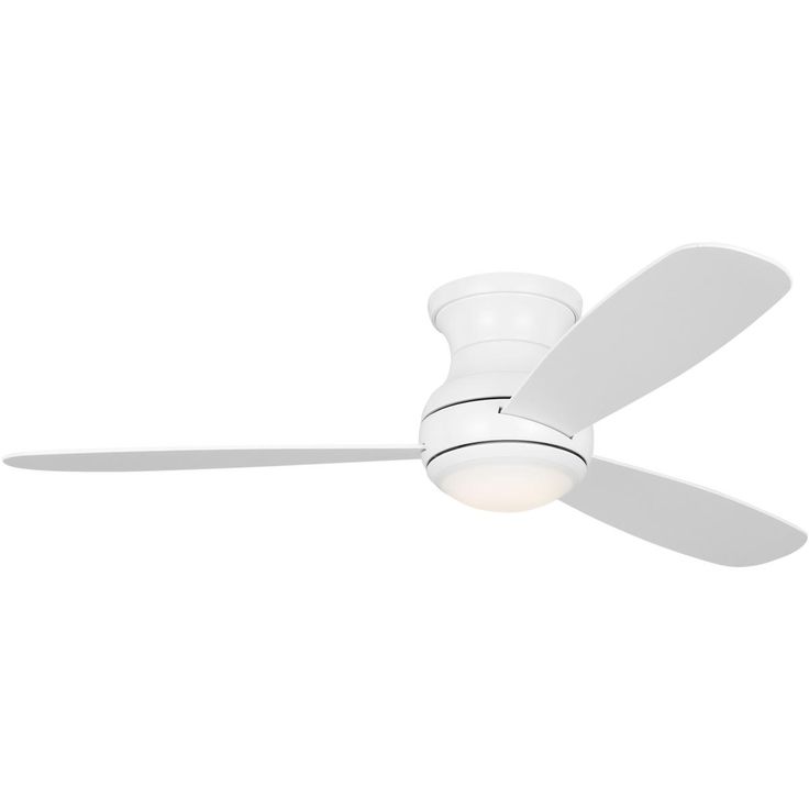 a white ceiling fan with a light on it