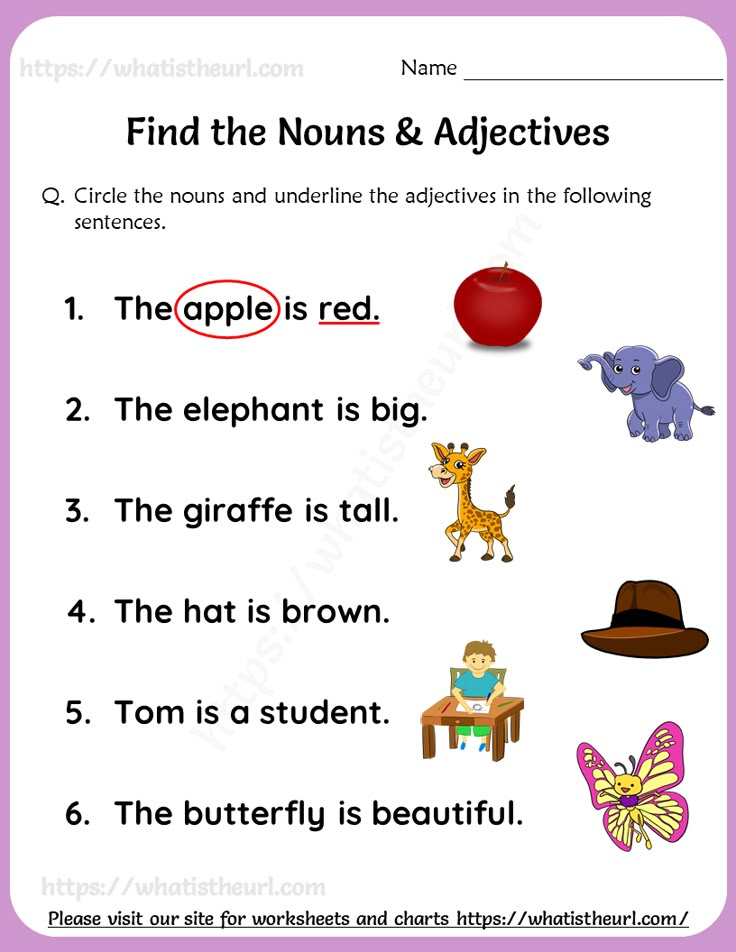 a worksheet with words and pictures for children