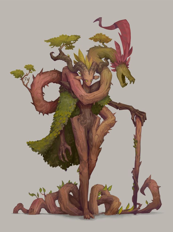 an image of a cartoon character with plants on his back