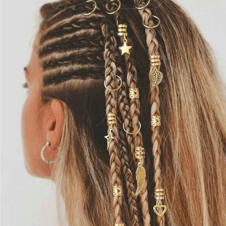 Super Cute And Stylish Ships In 5-10 Business Days Carnival Conquest, Hair Jewelry For Braids, Trendy We Fryzurach, Estilo Hippy, Viking Hair, Hippie Hair, Estilo Hippie, Braid Hair, Dreadlock Hairstyles