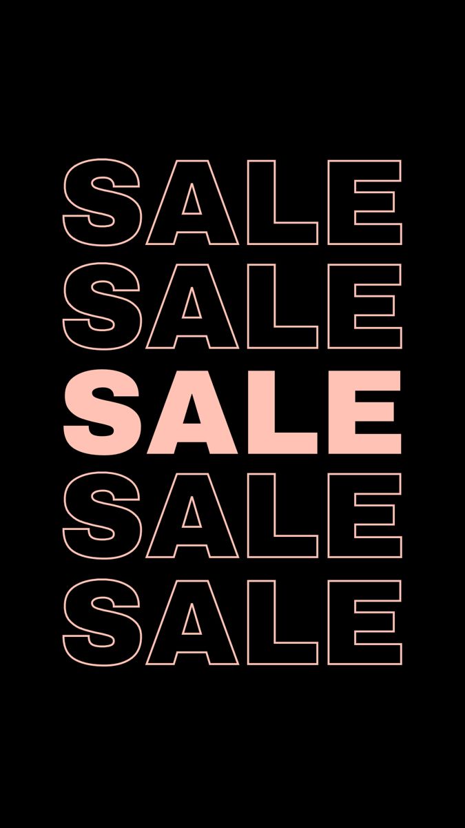 a black and pink sale poster with the words sale written in white letters on it