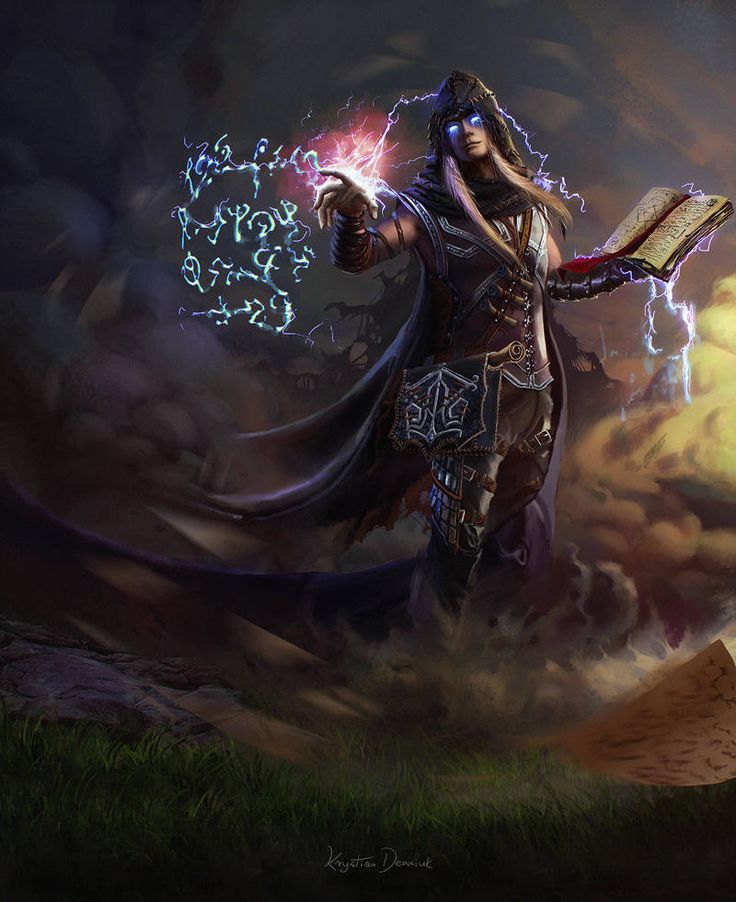 an image of a woman holding a book in her hand and lightning coming out of the sky