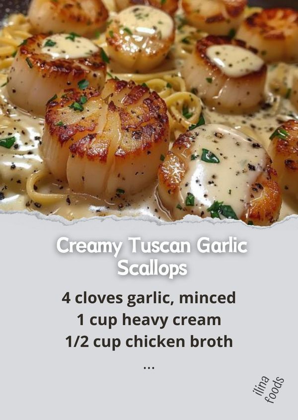 the recipe for creamy tuscann garlic scallops