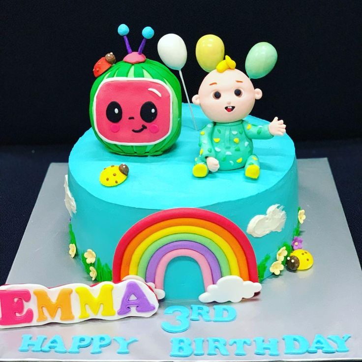 a birthday cake with an image of a baby on top