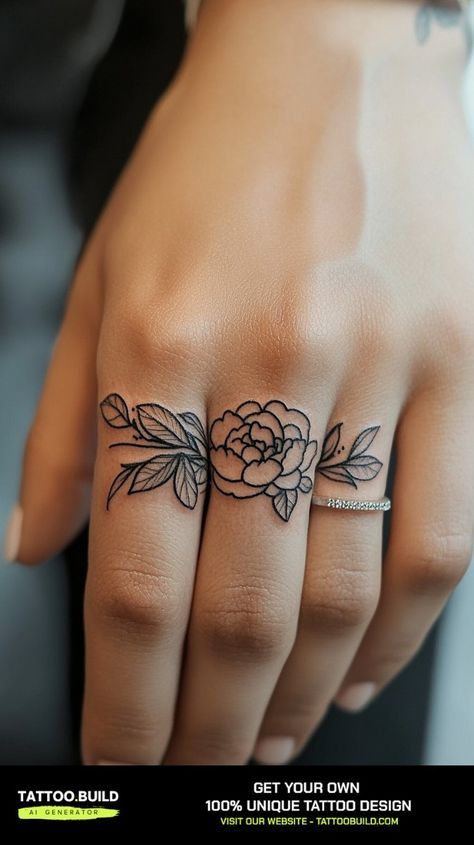 a woman's hand with a flower tattoo on it