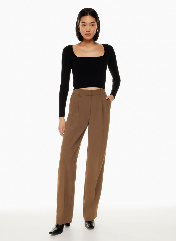 Wilfred EFFORTLESS PANT | Aritzia CA Aritzia Effortless Pants, Effortless Pants, Effortless Pant, Japanese Crepe, Crepe Trousers, Aritzia Dress, Flattering Pants, Knife Pleats, Aritzia Pants