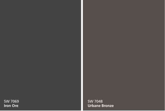 three different shades of gray and brown with the same color in each one's palette