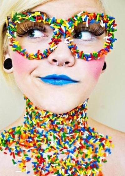 Sprinkles Eyewear...weird, not always a bad thing Candy Photoshoot, Candy Girls, Costume Carnaval, Candy Makeup, Candy Costumes, Extreme Makeup, Candy Girl, Taste The Rainbow, Colorful Candy