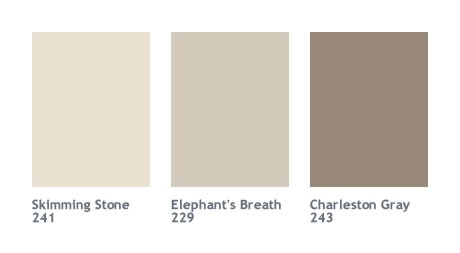 the different shades of paint that are used in this color scheme for walls and ceilings