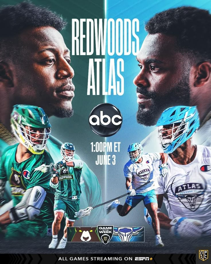 an ad for the redmonds attass game, featuring two men playing lacrosse