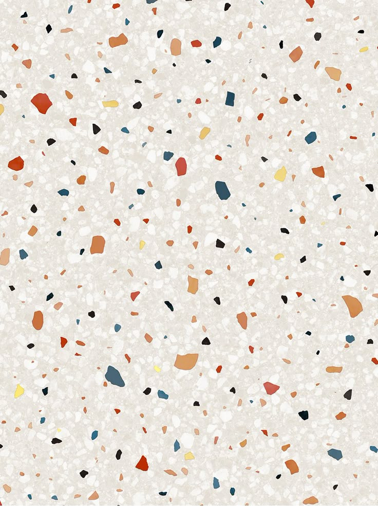 an abstract background with many different colors and shapes on it, including small dots in the middle