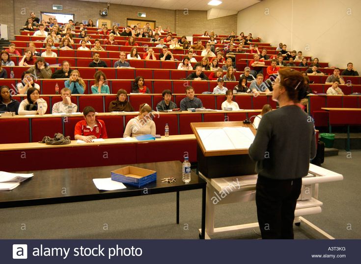 people are sitting in the lecture hall and listening