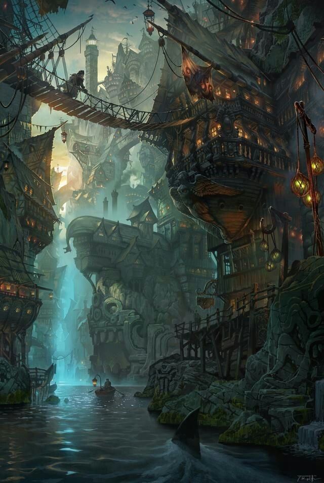 an image of a futuristic city with lots of lights on it's sides and some stairs leading up to the top