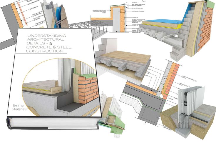 a book with diagrams and instructions on how to build a concrete wall in the shape of a house