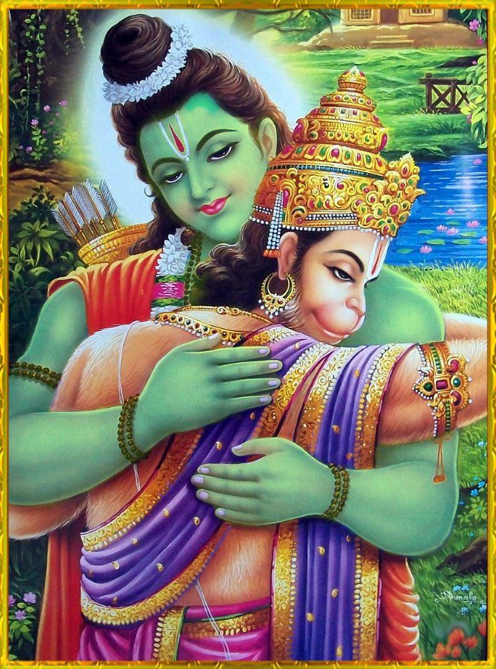 lord and goddess hugging each other in an ornate frame