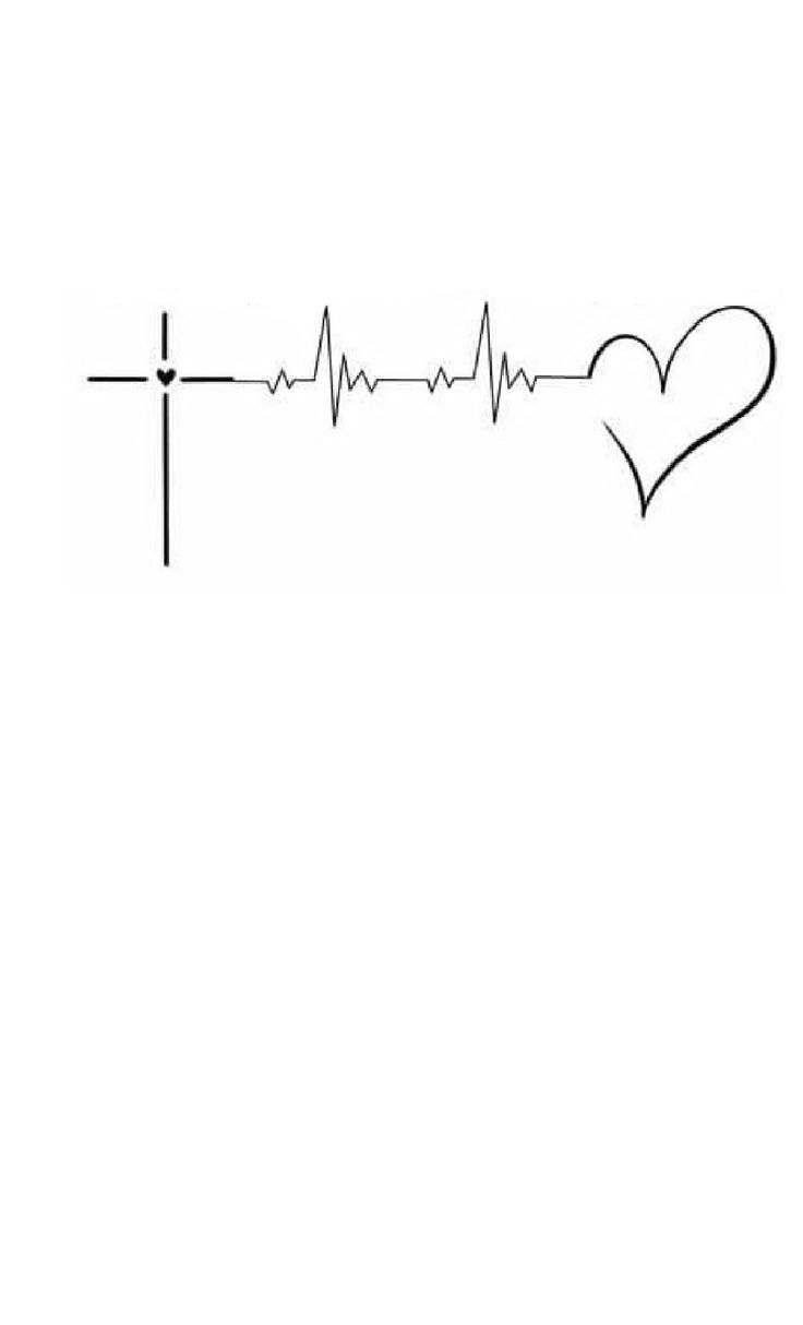 a drawing of a heart with a cross on it