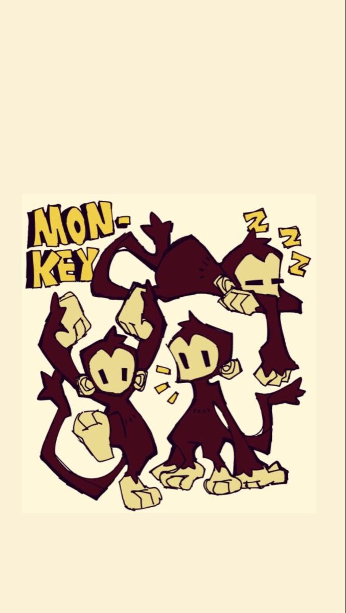 monkeys with the words mon key on them