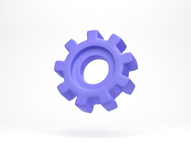 a purple plastic gear on a white background with no one around it to see the image