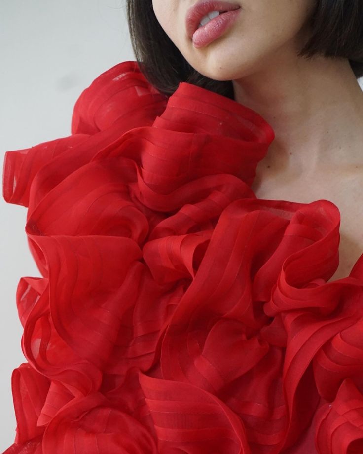 The Ellaella Pouf Dress is a stunning display of haute romance, made to order for special occasions and red-carpet affairs. This bold artful dress is entirely made by hand with couture sewing techniques, with each red silk organza hand-pleated bloom stitched, gathered, and sewn on by our skilled team in New York. 100% silk organza Upon placing your order, please e-mail us at info@jasminechong.com with order number and sizing information. Added customisation (lengthening, etc.) may incur addition Red Carpet Affair, Couture Sewing Techniques, Dress Order, Couture Sewing, Silk Organza, Red Silk, Sewing Techniques, E Mail, Red Carpet