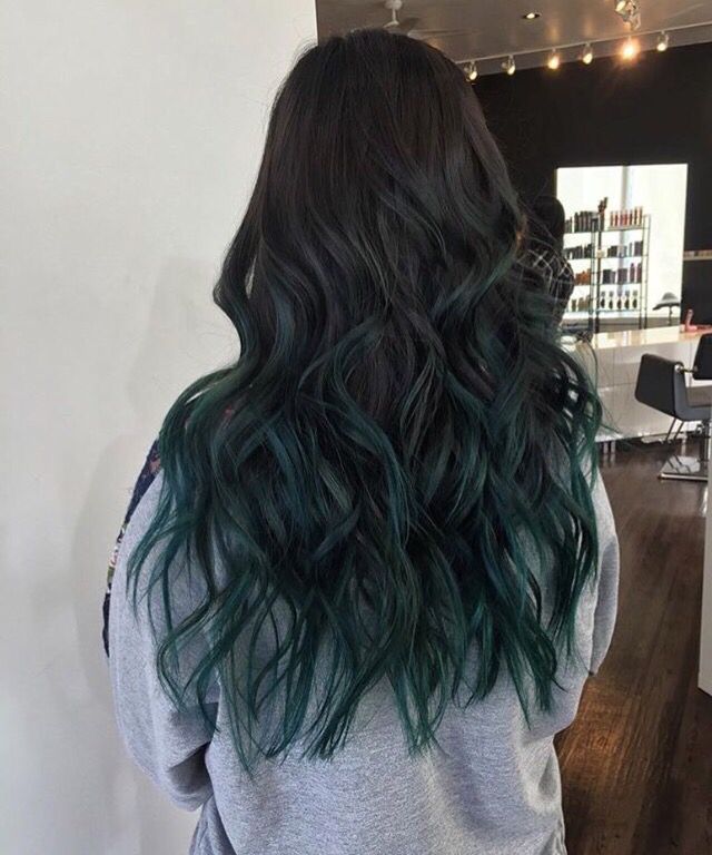 My emerald green balayage hair done at Fox & Beau Salon by Phil. Dark Green Hair, Highlights Ideas, Balayage Color, Blue Highlights, Wacky Hair, Ombré Hair, Hair Treatments, Hair Color For Women, Hair Color Highlights