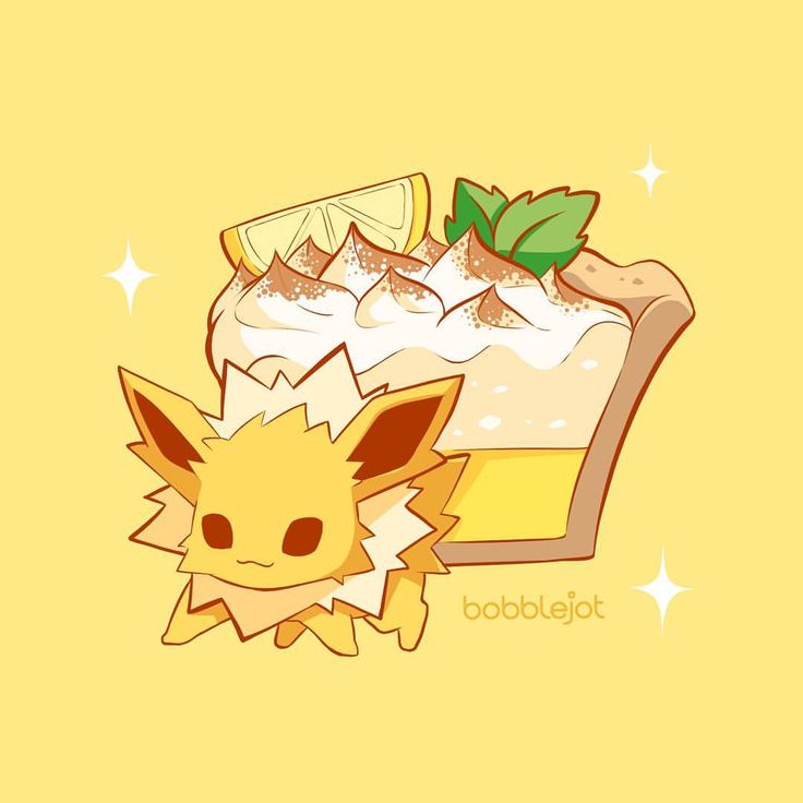 an image of a pokemon dessert on a yellow background