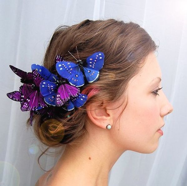 Bride Hair Clips, Blue Morpho Butterfly, Makeup Hacks Beauty Secrets, Something Blue Wedding, Blue Morpho, Blue Butterflies, Butterfly Wedding, Clip Hairstyles, Butterfly Hair Clip