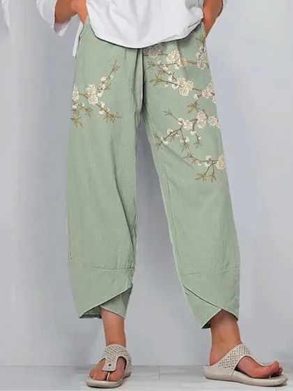 Cherry Blossom Print Loose Casual Pants Cherry Blossom Print, Blossom Print, Cherry Blossom, Casual Pants, Blossom, Cherry, Jumpsuit, Blouses, Pants