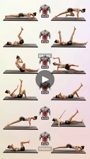 a series of pictures showing how to do an exercise on the floor with different positions