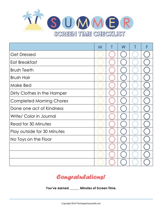 the summer checklist is shown in this printable