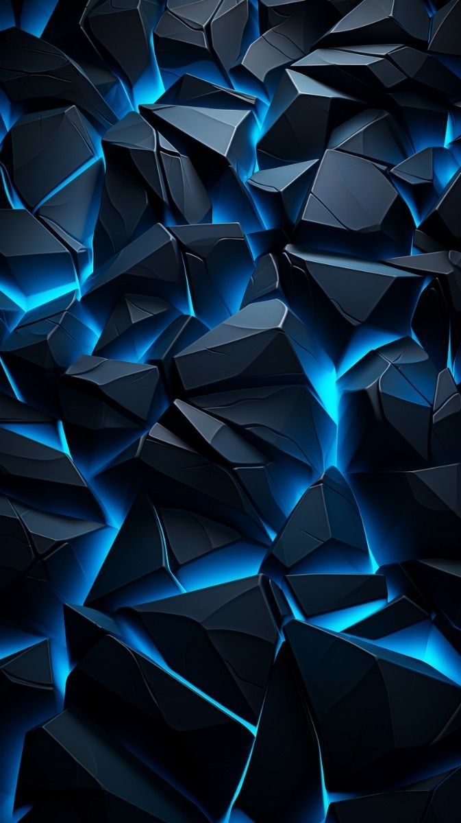 an abstract background consisting of black and blue shapes