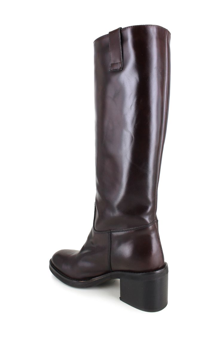 A block heel adds just the right amount of lift to this suave and streamlined knee-high boot. 2" heel 19" shaft; 12" calf circumference Leather upper, lining and sole Made in Italy Retro Knee High Boots, Maroon Knee High Boots, Classic Knee-high Heeled Boots With Leather Lining, Classic Calf Leather Knee-high Boots For Business, Classic Knee-high Boots For Business, Classic Medium Width Knee-high Boots For Business, Classic Knee-high Boots In Calf Leather, Classic Wide Calf Knee-high Boots In Calf Leather, Classic Calf Leather Wide Calf Knee-high Boots