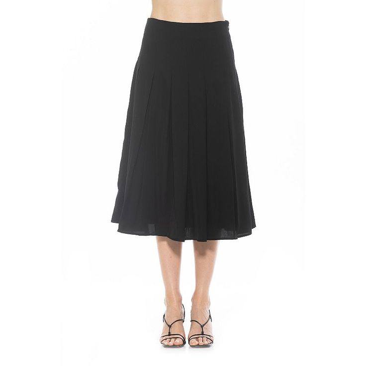 Refresh your wardrobe with this women's ALEXIA ADMOR Shilo midi length pleated skirt. Click on this WOMEN'S GUIDE to find the perfect fit and more! Refresh your wardrobe with this women's ALEXIA ADMOR Shilo midi length pleated skirt. Click on this WOMEN'S GUIDE to find the perfect fit and more! FEATURES A-line silhouette Zipper closure Fully lined Features pleated detailFIT & SIZING 30-in. length Midi length hits below the knee Midrise sits on the high hipFABRIC & CARE Body: polyester Lining: po Flowy Knee-length Skirt For Work, Knee-length Flowy Skirt For Work, Solid Color Midi Skirt With Accordion Pleats, Formal Box Pleat Skirt For Summer, Classic Midi-length Bottoms For Summer, Flared Pleated Skirt With Accordion Pleats, Summer Midi-length Pleated Skirt, Knee-length Pleated Relaxed Skirt, Black Midi Length Accordion Pleated Skirt