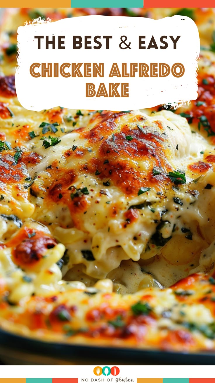 the best and easy chicken alfredo bake is an easy dinner recipe that's ready in under 30 minutes