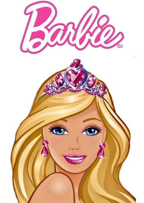 the barbie doll has long blonde hair and is wearing a tiara with jewels on it